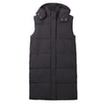 thumbnail image 6 of FUZHIQ Long Puffer Vests for Women Puffer Vest Lightweight Sleeveless Warm Button Full Zip Up Fall Winter Coat Outerwear Puffer Vests Hooded Black, 6 of 6