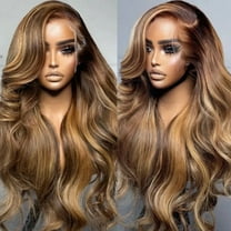Honey Blonde Lace Front Wigs Human Hair Pre Plucked with Natural Hairline 13x4 Glueless Wigs Human Hair 180 Density 4/27 Highlight Body Wave Lace Frontal Wigs 20 Inch