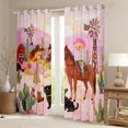 thumbnail image 2 of Manfei Cute Cowboy Cowgirl Blackout Curtains Set of 2 (52x84 Each),Rustic Western Farmhouse Window Curtains,Tropical Botanical Cactus Curtains and Drapes For Boys Girls,Luxury Bedroom Decor, 2 of 6