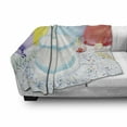 thumbnail image 3 of 21st Birthday Soft Flannel Fleece Throw Blanket, Legal Age of USA 21 Party Cake with Colorful Balloons Image Print, Cozy Plush for Indoor and Outdoor Use, 50" x 70", White and Pale Blue, by Ambesonne, 3 of 6