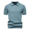 thumbnail image 1 of pstuiky camisetas para hombre, Suéter informal de manga corta con cuello vuelto, cómodo y liso para hombre ropa de hombre l, 1 of 4