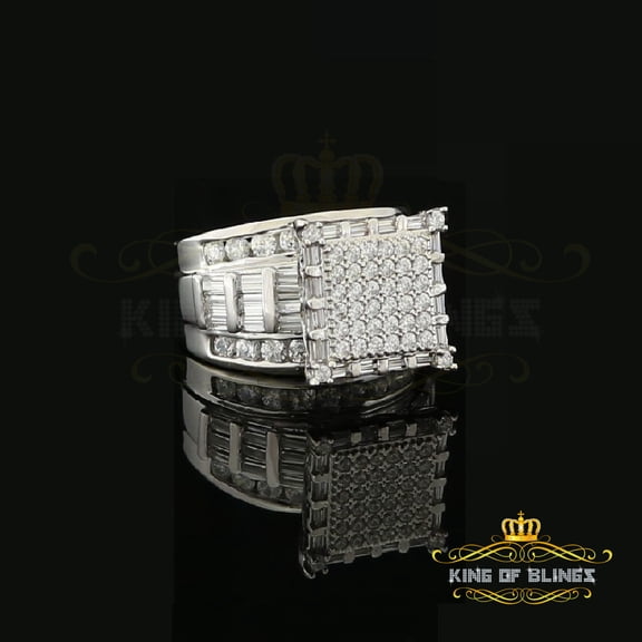 King of Bling's Women's 6.04ct White Cubic Zirconia Silver Fashion Ring Size 9