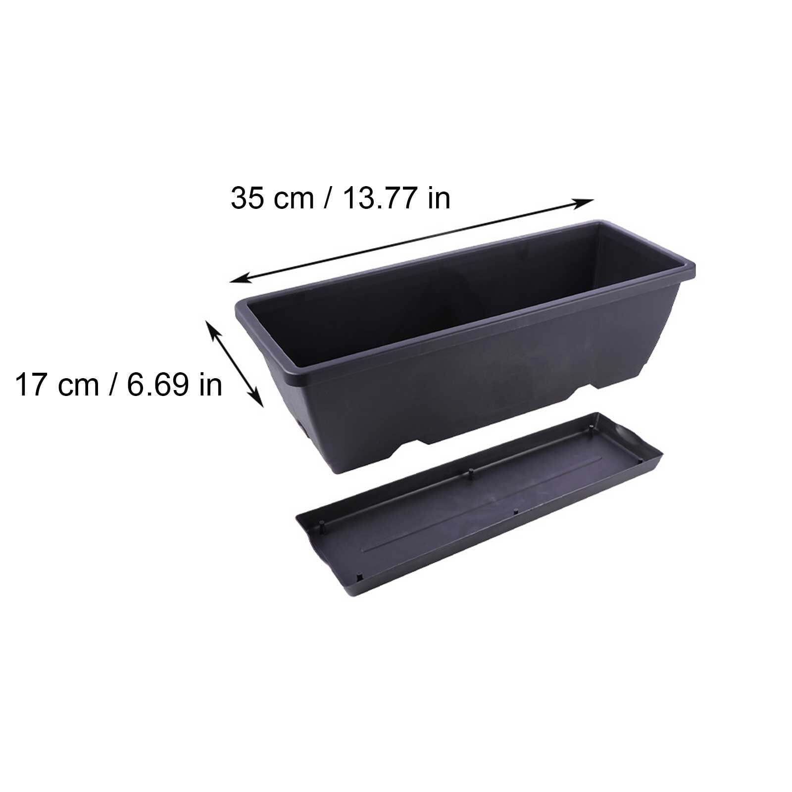 2 Sets Seed Planter Rectangular Flower Vase Drainable Pot Planting Trough Large Outdoor Flowerpot Ponds Long Plastic