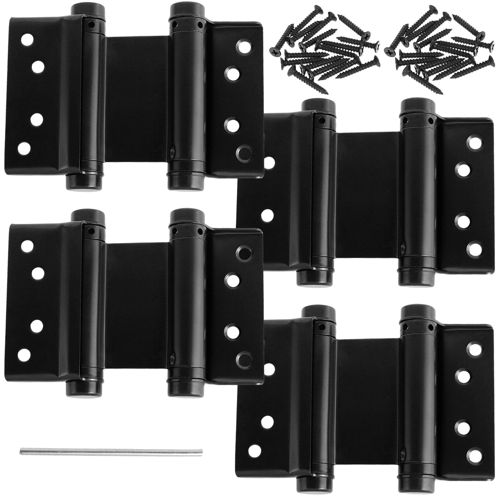 4Pcs Double Action Spring Hinges Heavy Duty Stainless Steel Swinging Door Hinge Self Closing Saloon Door Hinges Adjustable Cafe Door Hinge Spring Door Hinges for Cafe Saloon Door
