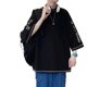 thumbnail image 2 of Camiseta holgada de media manga para hombre, camiseta informal de moda con cuello redondo y fibra química mezclada de Color puro para ir de compras, 2 of 8