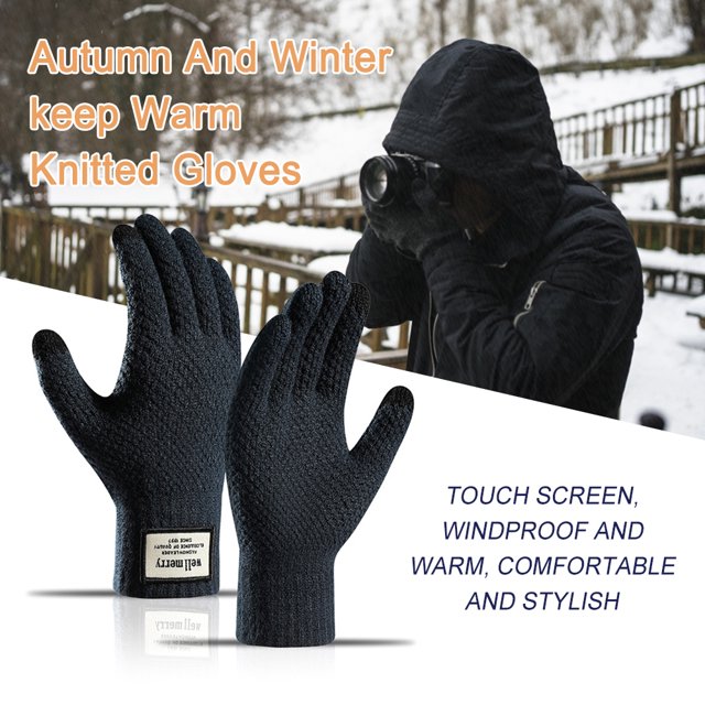 Guantes de dedo completo Guantes de ciclismo portátiles Pantalla táctil a prueba de viento (Azul marino)