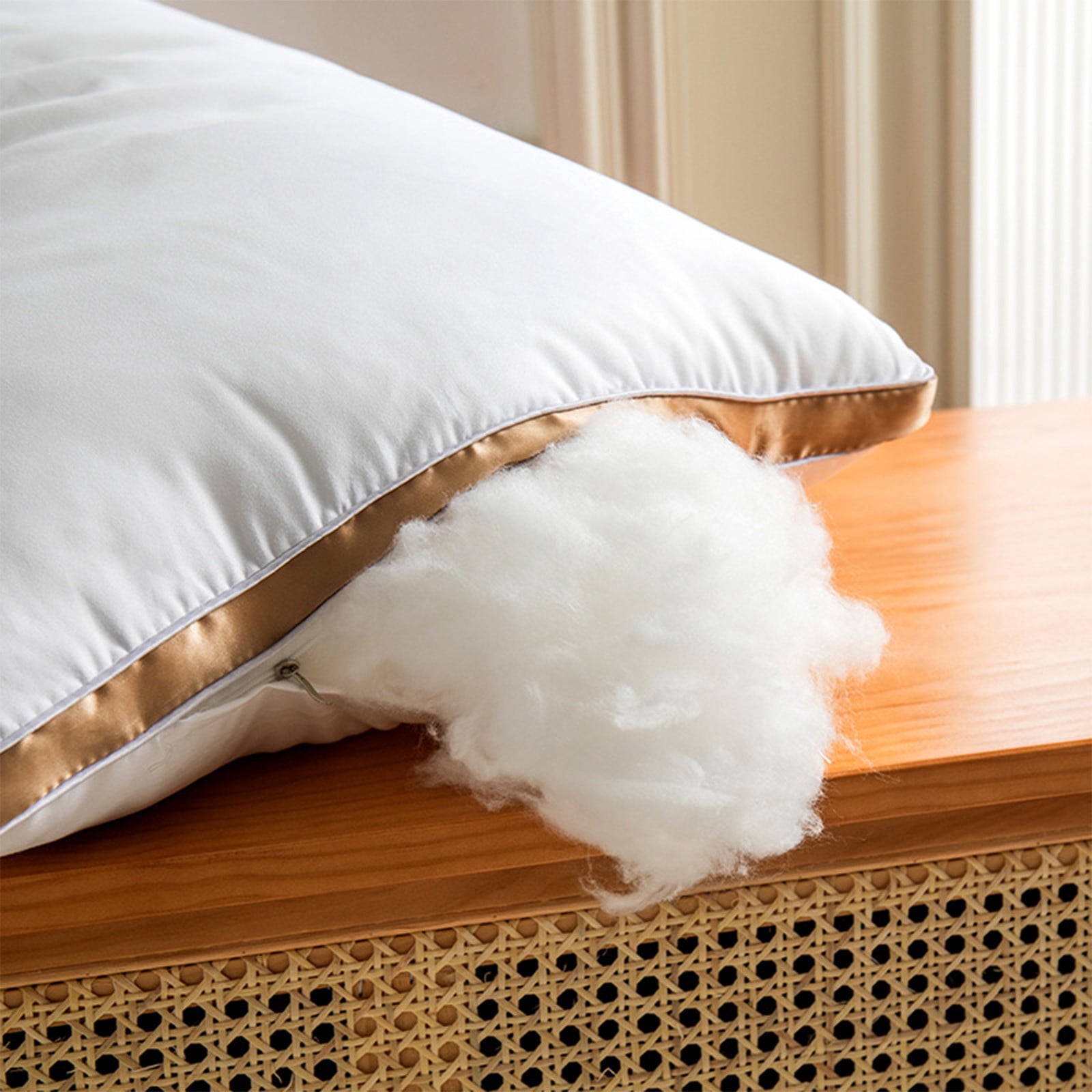 Premium Pillows Standard Size Set of 2, Home Pillow Core - Comfortable and Soft Polyester Bed Pillow for Neck Protection, Ideal for Dorms and Bedrooms, Breathable, Supportive, and Easy Care