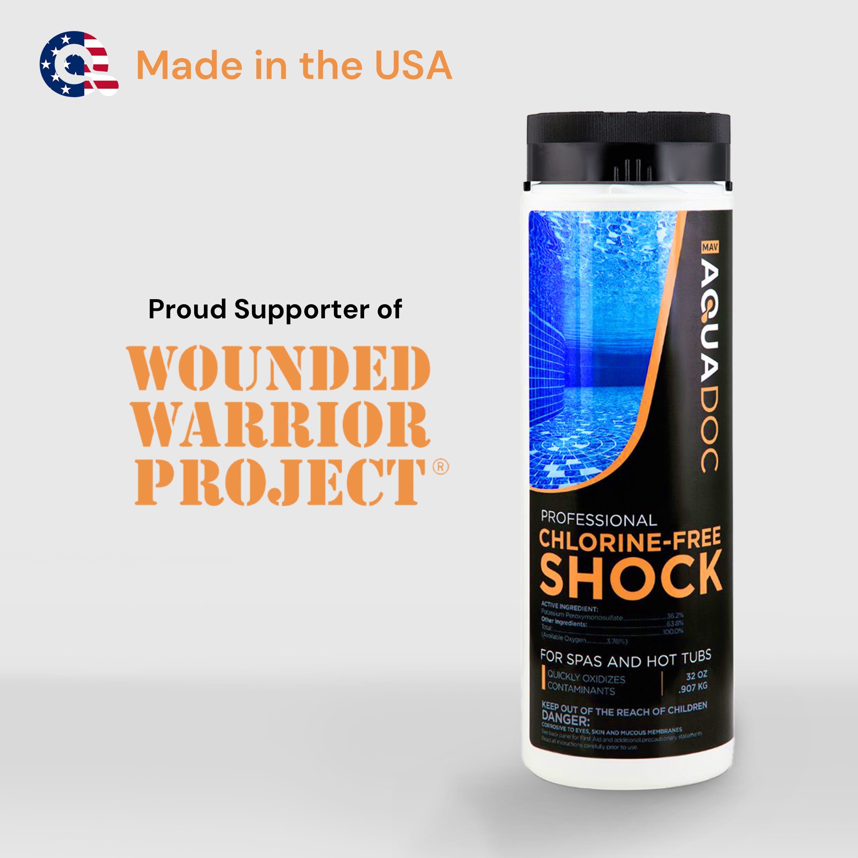 AquaDoc Non-Chlorine Spa Shock - Chlorine-Free Hot Tub Treatment & Oxidizer - 32oz