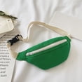 thumbnail image 5 of Riñonera de lona para niños, riñonera para niñas en el pecho, riñonera cruzada (verde), 5 of 5