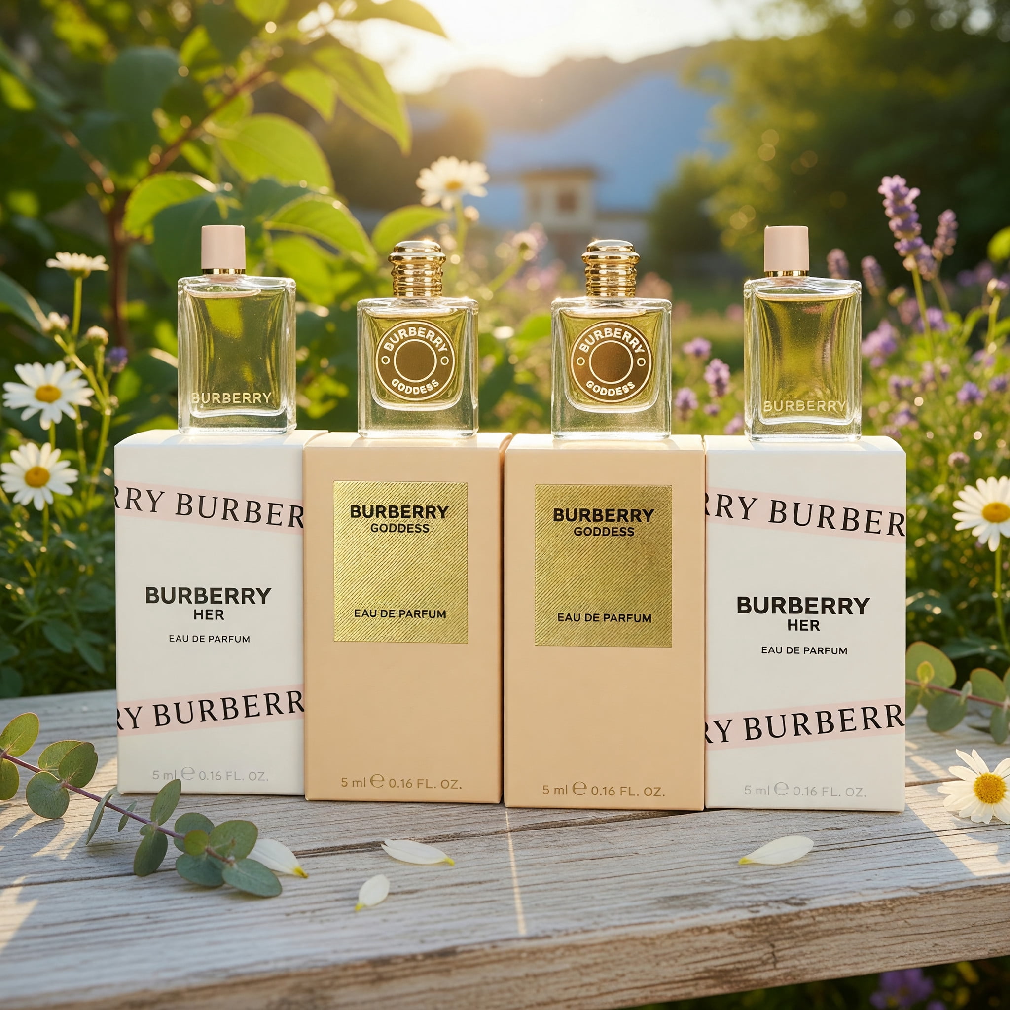 Burberry 4 Piece Gift Set for Women, 2x Goddess, 2x Her, 0.16 oz