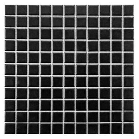 SomerTile FXLMS1BK Retro Square Porcelain Floor and Wall Tile 1175 x 1175 Matte Black