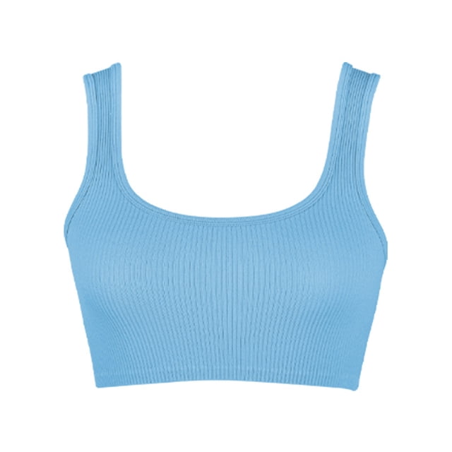 Timegard Womens Tank Tops Yoga Workout Running Round Neck Cropped Tops Knitted Quick Drying Sleeveless Top
