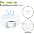 thumbnail image 3 of Bracelet en Nylon Perlon Unisexe avec Boucle Argentée en Acier Inoxydable, Blanc, 20mm, 3 of 6
