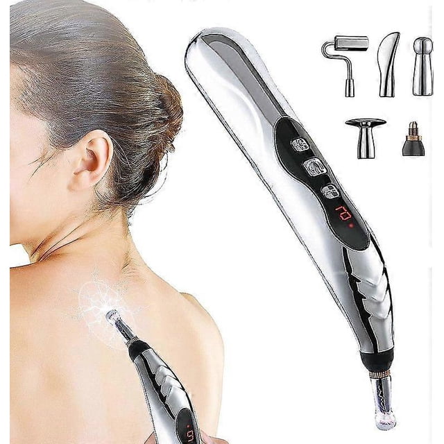 Acupuncture Pen, Electronic Acupuncture Pen, Meridian Acupuncture Pen With 5 Massage Head Energy Pain Therapy