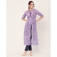 thumbnail image 2 of Moomaya Printed Long Slit Top, Womens Cotton Long Tunic Casual Tops, 2 of 9