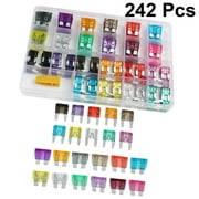 242PCS Mini Fuse Plate Small Car Blade Fuse Replacement Boxed Auto Fuse Insert for Home Store