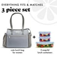 thumbnail image 2 of Fit + Fresh Lunch Bag For Women, Insulated , Leakproof With Containers for work, Copley Grey Tweed, 2 of 6
