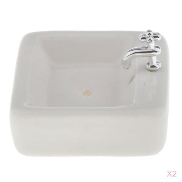 1:12 Miniature Wash Basin Sink Dollhouse Bathroom Supplies Model Accessories