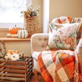 thumbnail image 4 of Fall Pillow Covers 20x20 inch Set of 2 Orange and Green Watercolor Pumpkin Fallen Leaves Decorative Throw Pillow Covers Autumn Thanksgiving Farmhouse Decoration for Home Couch TH27-D20, 4 of 6
