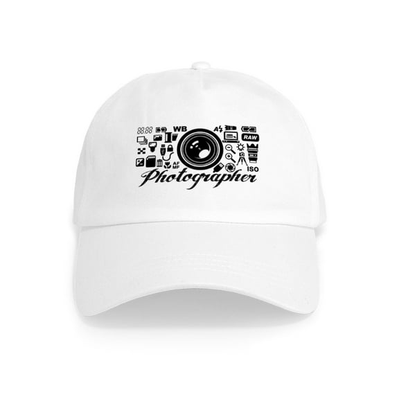 CafePress - Photographer Icons Set Cap - Adjustable 100% Brushed Unisex Casual Cotton Baseball Cap, Beige, 1