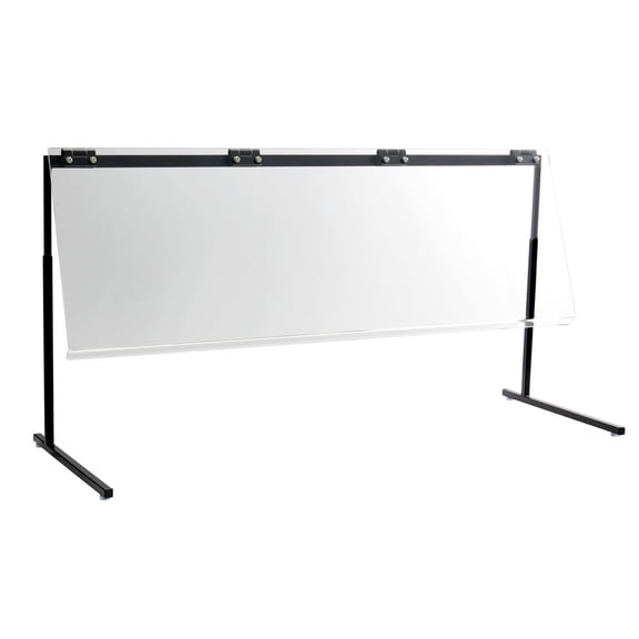 Hubert Flex Portable Sneezeguard, Acrylic, Black - 47"L x 17 2/5"W x 15 31/50"H