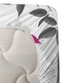 thumbnail image 3 of Ambesonne Floral Fitted & Top Sheet Set with Sham, Nostalgic Leaf and Flowers, Magenta Dark Grey White, 3 of 4