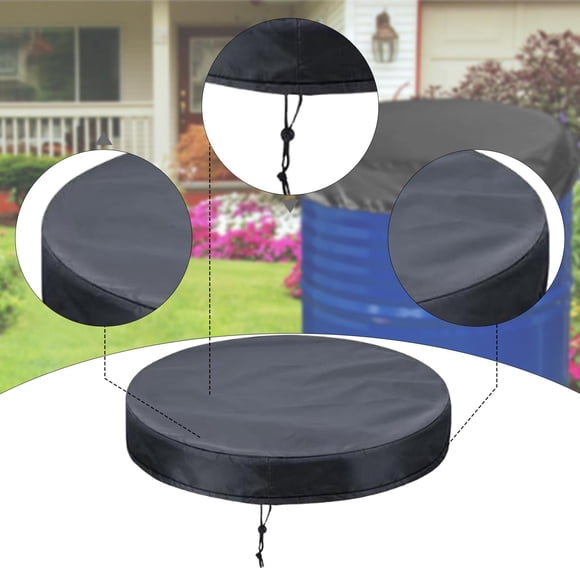 Cubierta de tambor ajustable para barril, impermeable, protección solar, a prueba de polvo, lluvia, nieve y cubo protector para de construcción. 65 cm x 10 cm