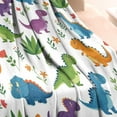 thumbnail image 3 of White Floral Dinosaurs Pattern Blanket,Comfortable Soft Flannel Throw Blanket,All Season,Warm Lightweight Blankets for Sofa Bed Couch Living Room Chair,30"x40", 3 of 4