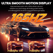 CRUA 34 WQHD 165Hz Utrawide Gaming Monitor,3440x1440 21:9 IPS Gaming Monitor,Build-in Speakers,120% sRGB,AMD FreeSync,HDMI & DP,Wall Mount Mount - White