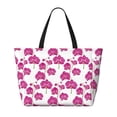 thumbnail image 2 of Xecao Orchids Flowers for versatile beach bag for women includes zipper pockets and waterproof material, ideal for vacations and adventures., 2 of 7