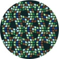 thumbnail image 1 of Ahgly Company Machine Washable Indoor Round Transitional Charcoal Black Area Rugs, 7' Round, 1 of 7