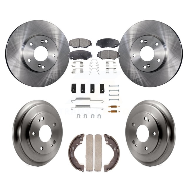Transit Auto Front Rear Disc Brake Rotors Ceramic Pads and Drum Kit (7Pc) for Car Honda Civic K8T-102809