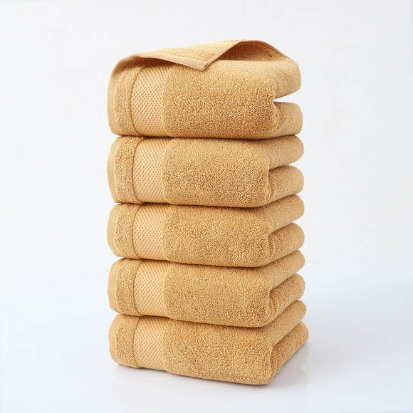 RKSTN Cotton Face Washcloth 5 PCS Bath Towels Set for Bathroom Thick Soft Absorbent Towel Set of 5 Household Wash Face Gift Towel