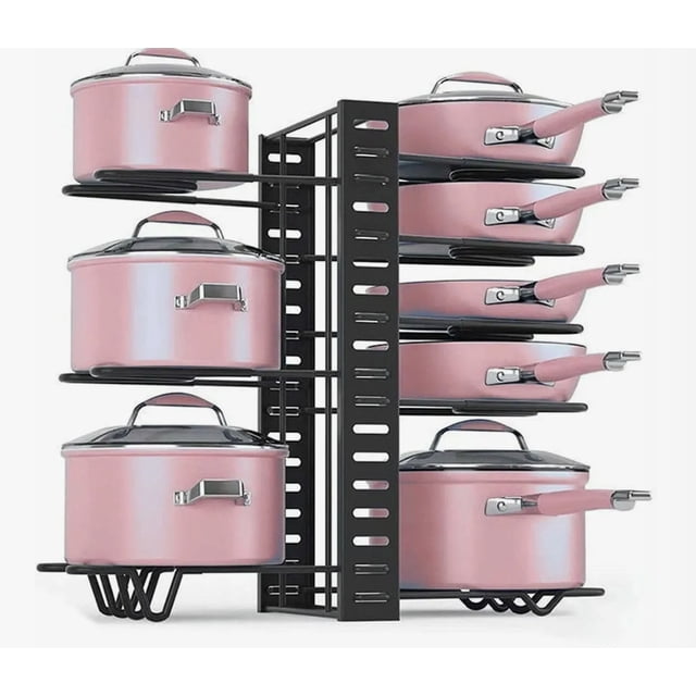 8 Estante Organizador Para Ollas Y Sartenes Ajustable Cocina