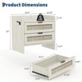 thumbnail image 2 of TROPOW Rattan Nightstand, Bedside Table, Modern Night Stand with Type-C Charging Station, 2 Drawer Storage Space, with Hook Included, Suitable for Bedroom, Office, 2 of 9