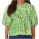 thumbnail image 1 of Camisetas de Manga Corta para las Mujeres Lanterna Manga Corbata Plisado Cuello Redondo, Casual Recortado Camiseta Top para Gimnasio Y Diario, 1 of 5