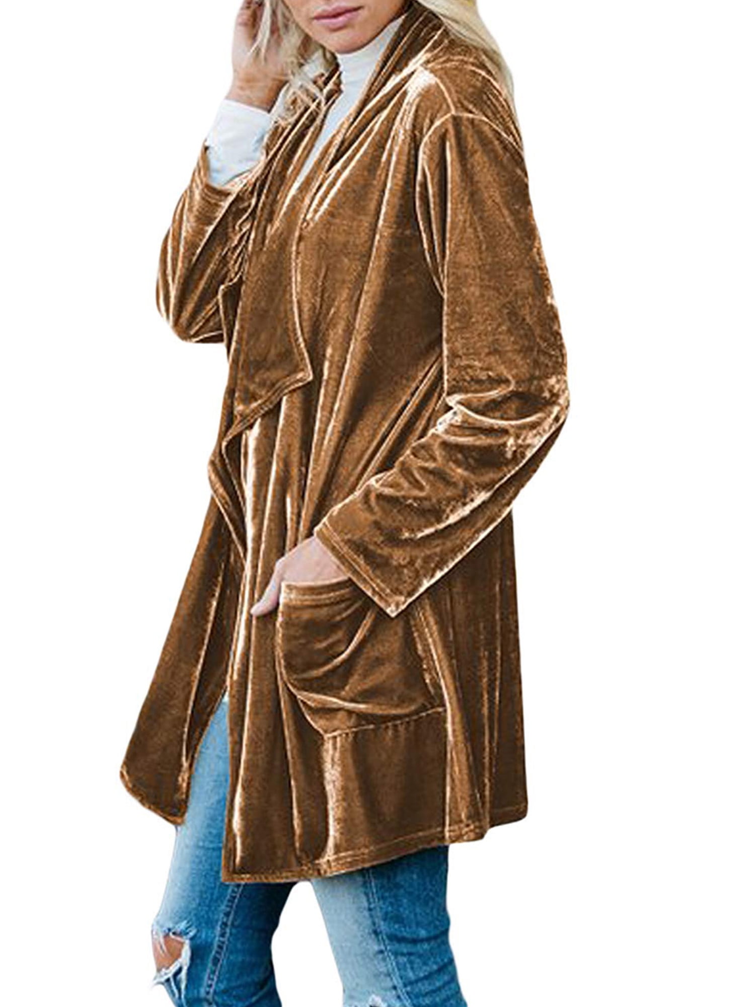 Women Slim Long Coat Irregular Outwear Jacket Trench Parka Windbreaker Cardigan 