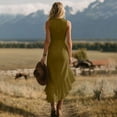 thumbnail image 6 of Tqcoqu Summer Dresses for Women 2026 Dressy Casual Deep V Neck Tank Dress Elegant Flowy Ruffle Sleeveless Sundresses,Army Green Women's S-XXXL, 6 of 7