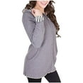 thumbnail image 3 of YanHong Nursing Tops Winter Long Sleeve Plus Size 3x Fashion Women's Long Sleeve Breastfeeding Blouse Tops Multi Functional Kangaroo Hoodie Tops Parenting Bag Hoodie Gray XL, 3 of 3