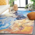 thumbnail image 3 of SAFAVIEH Barbados Creighton Abstract Indoor/Outdoor Area Rug, Blue/Rust Gold, 5'3" x 7'6", 3 of 11