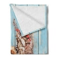 thumbnail image 2 of Letter H Soft Flannel Fleece Throw Blanket, Seashells and Starfishes Marine Themed H on Soft Colored Surface, Cozy Plush for Indoor and Outdoor Use, 50" x 60", Dark Coral Pale Blue, by Ambesonne, 2 of 5