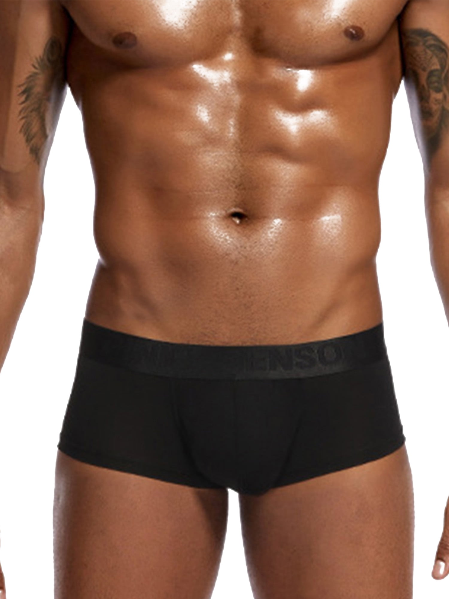Mens Low-rise Boxers Briefs Mini Bottoms Bulge Pouch Underwear Trunks Shorts
