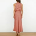 thumbnail image 6 of FINALGANG Autumn Dress For Women Solid Color Halter Neck Sleeveless Dresses Party Evening Long Dress Design Durable Soft Fabric, 6 of 8