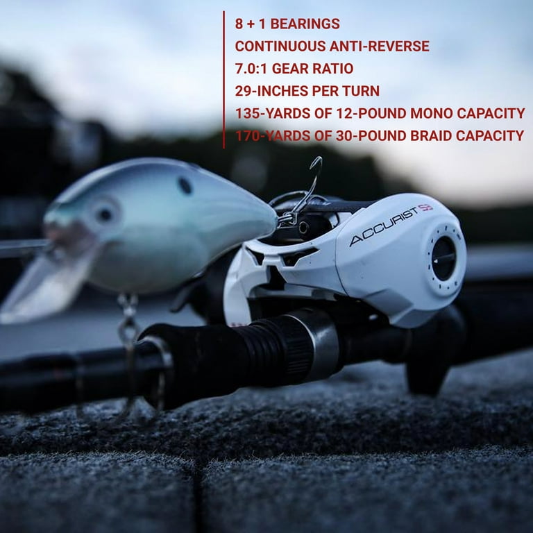 Quantum Accurist 100SZ Baitcast Reel - White - Left-Hand