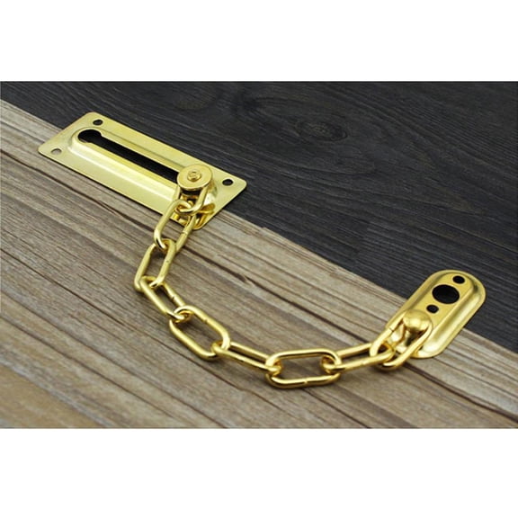 Stainless Steel Door Chainring Lock Slide for home and hotel Dorm Entrance Golden, 16cm