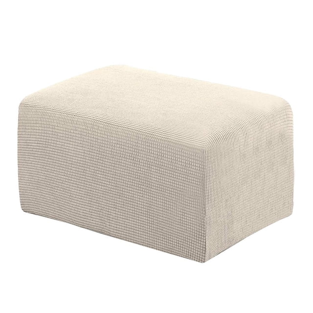 Housse Extensible pour Pouf Housses pour Pouf Housses Rectangulaires pour Repose-Pieds Housse de Repose-Pieds pour Pouf Tissu Jacquard avec Bas Élastique