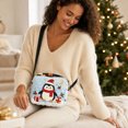 thumbnail image 7 of Christmas Quilted Crossbody Purse, Cute Embroidered Winter Character Shoulder Handbag with Adjustable Strap & Secure Zipper, Festive Casual Daily‑use Sling Bag Holiday Gift for Women and Girls, 7 of 7