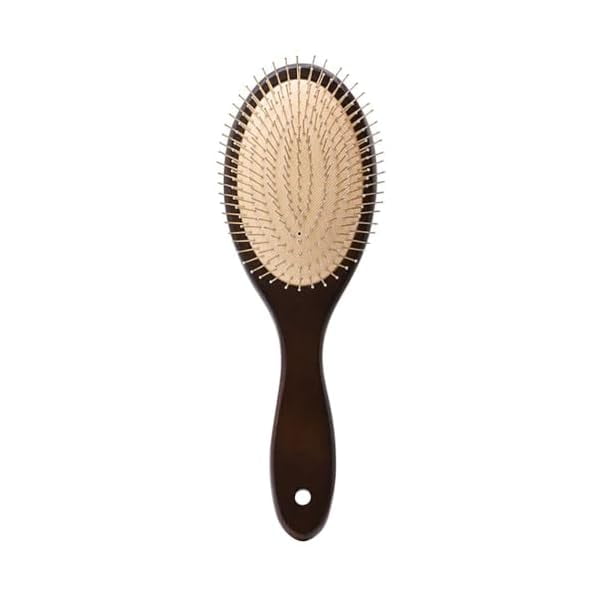wonima11 Wooden Paddle Hair Brush with Metal Bristle, Anti-frizz Metal Detangling Brush Styling Hairbrush Comb for Curly Fine Wavy Straight Hair, Scalp Massage Brush, Wet or Dry Use