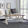 thumbnail image 2 of Robin 48" X-Jambe Table Basse en Bois Massif en Chêne Rustique/blanc, 2 of 7