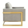thumbnail image 5 of Lincoln Velvet Accent Armchair With Gold Frame - Light Grey, 5 of 7